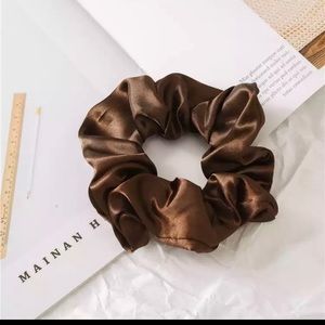 2pcs Large Satin Solid Color Scrunchie Women Silk Elastic Handmade